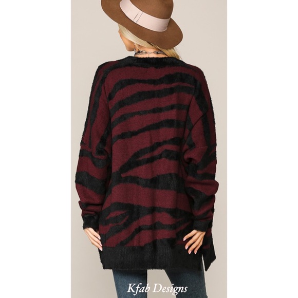 ❤️LAST 2! Super Soft Zebra Pattern Slouchy Cardigan w/Pockets! - Picture 6 of 8